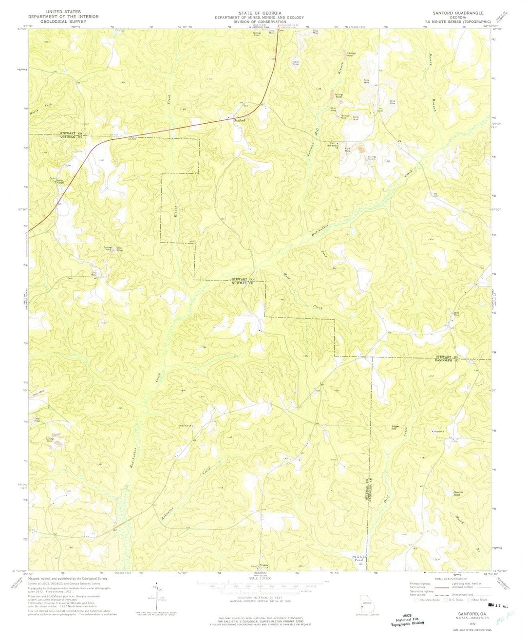 1972 Sanford, GA - Georgia - USGS Topographic Map