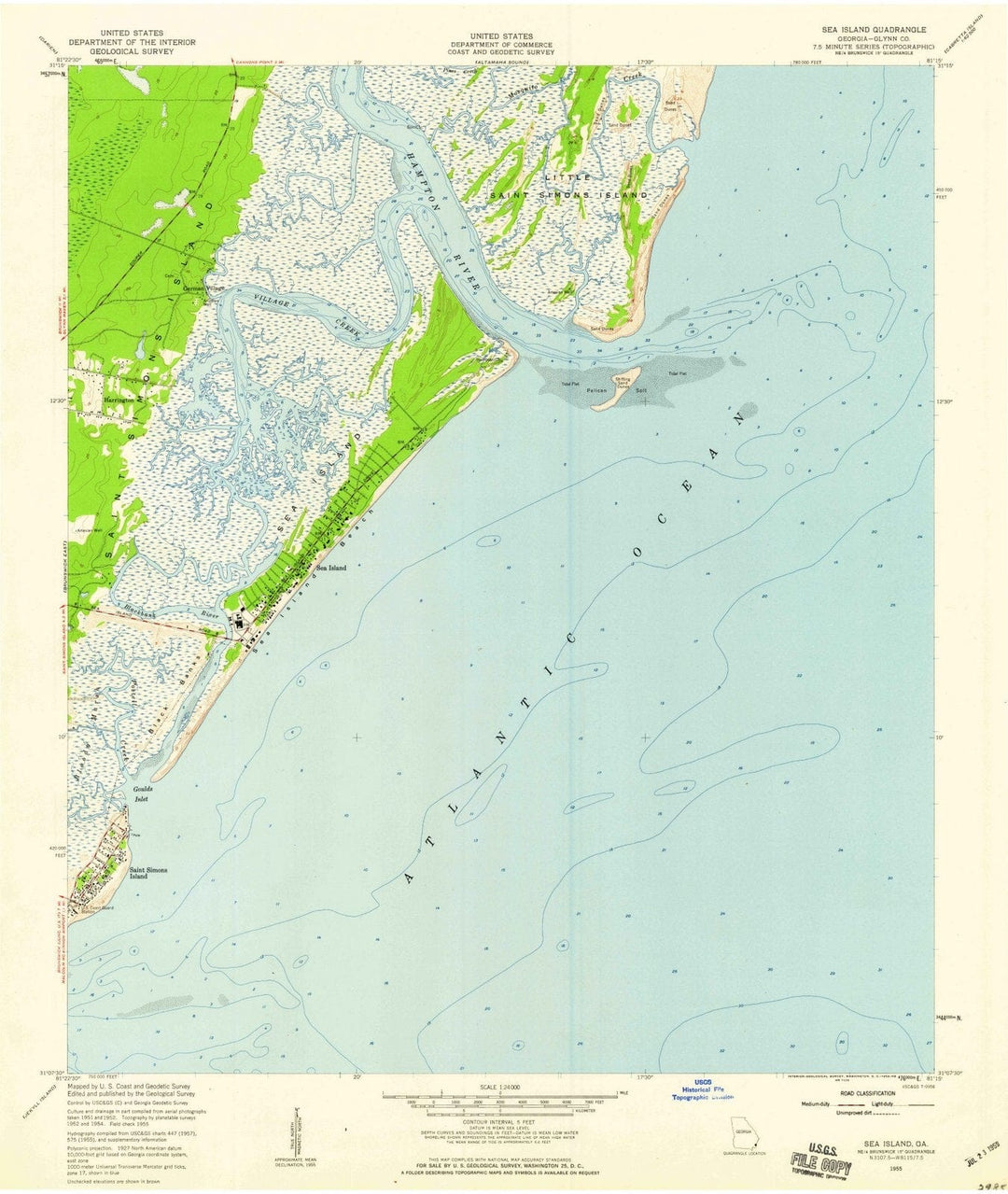 1955 Sea Island, GA - Georgia - USGS Topographic Map