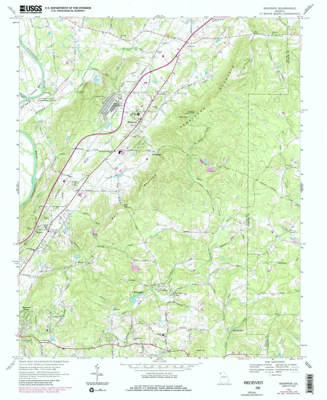1968 Shannon, GA - Georgia - USGS Topographic Map
