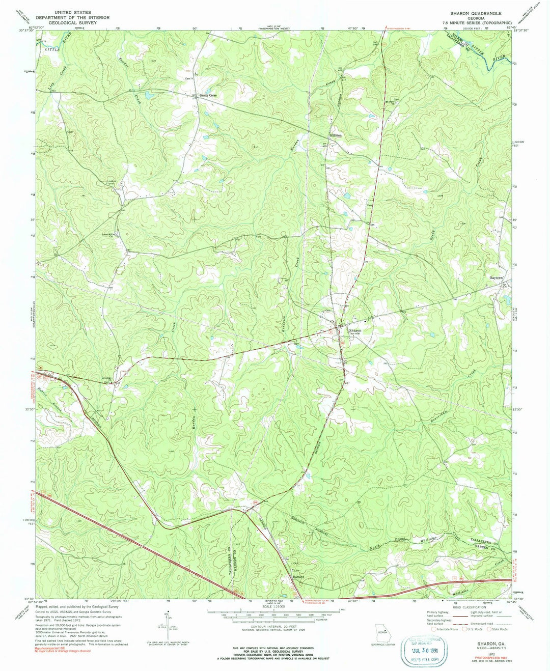 1972 Sharon, GA - Georgia - USGS Topographic Map