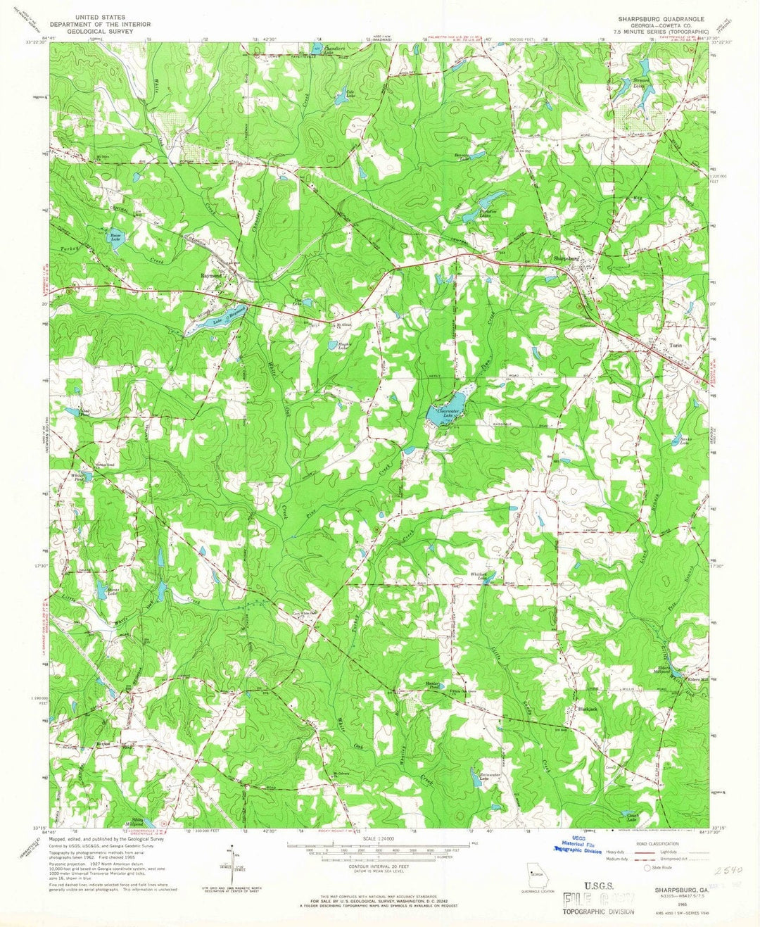 1965 Sharpsburg, GA - Georgia - USGS Topographic Map