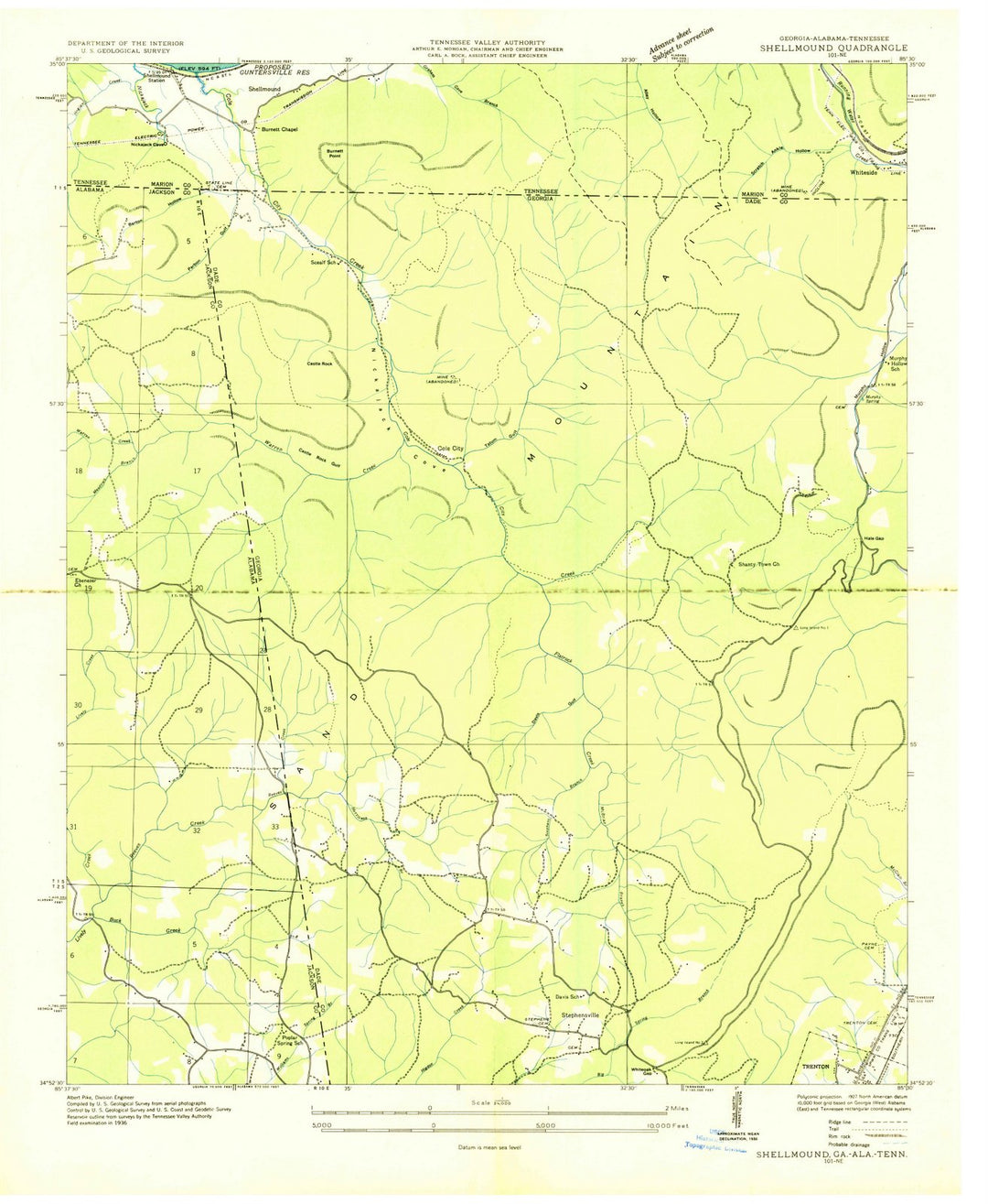 1936 Shellmound, GA - Georgia - USGS Topographic Map