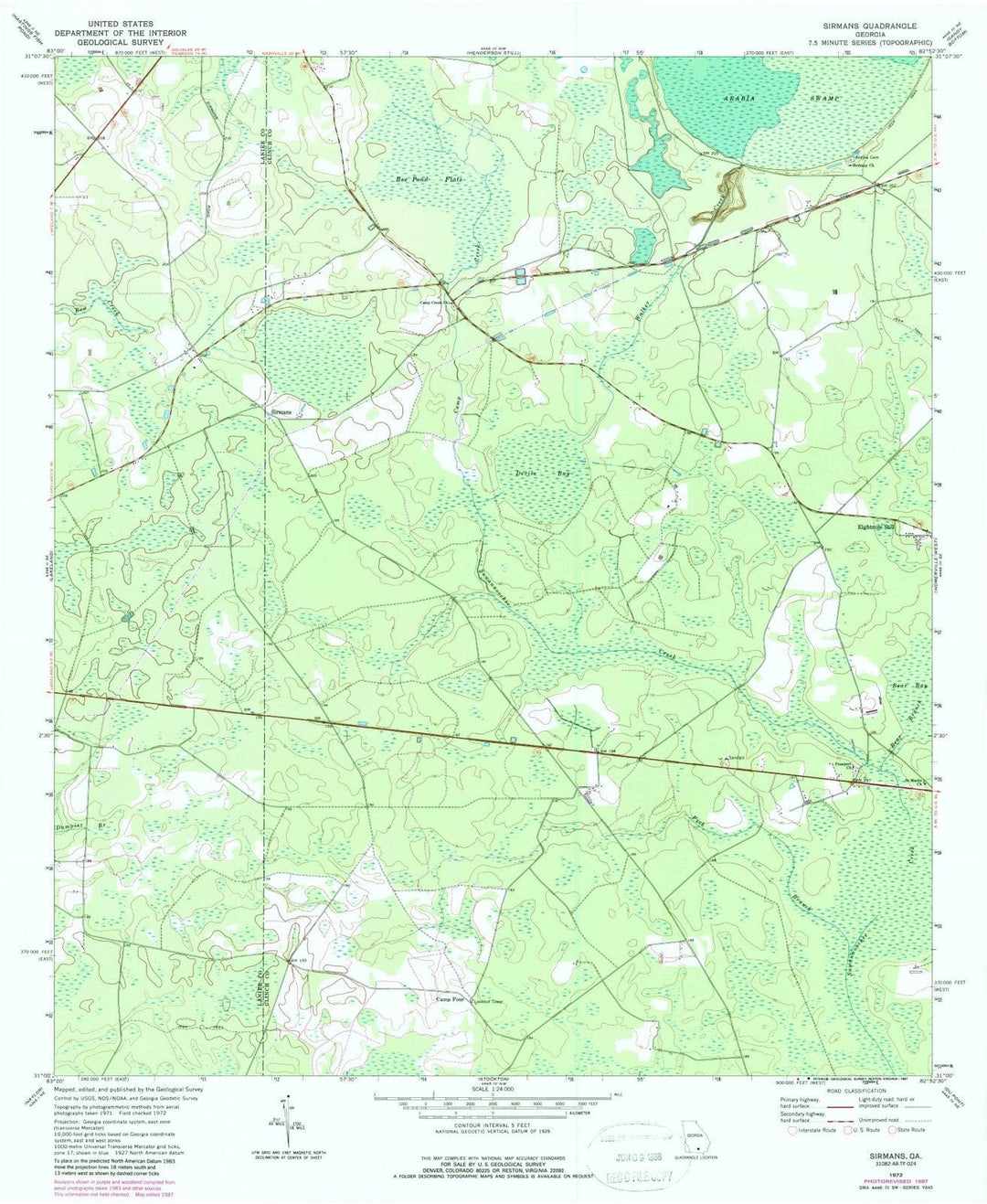 1972 Sirmans, GA - Georgia - USGS Topographic Map