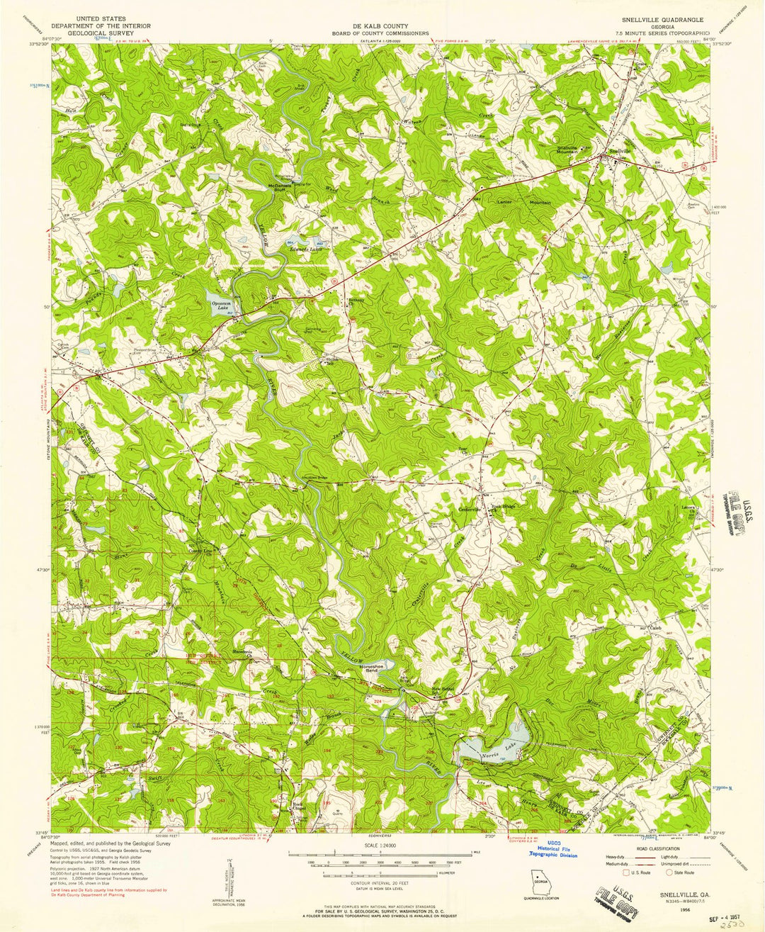 1956 Snellville, GA - Georgia - USGS Topographic Map