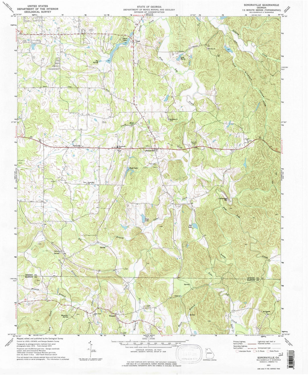 1972 Sonoraville, GA - Georgia - USGS Topographic Map