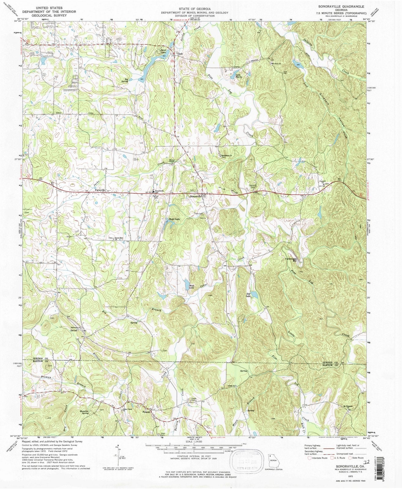 1972 Sonoraville, GA - Georgia - USGS Topographic Map