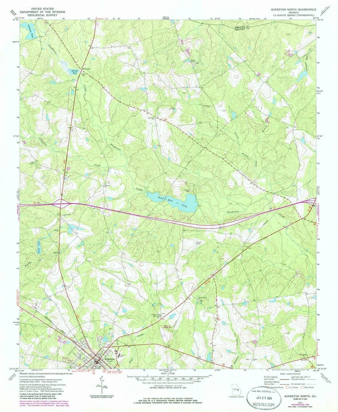 1971 Soperton North, GA - Georgia - USGS Topographic Map