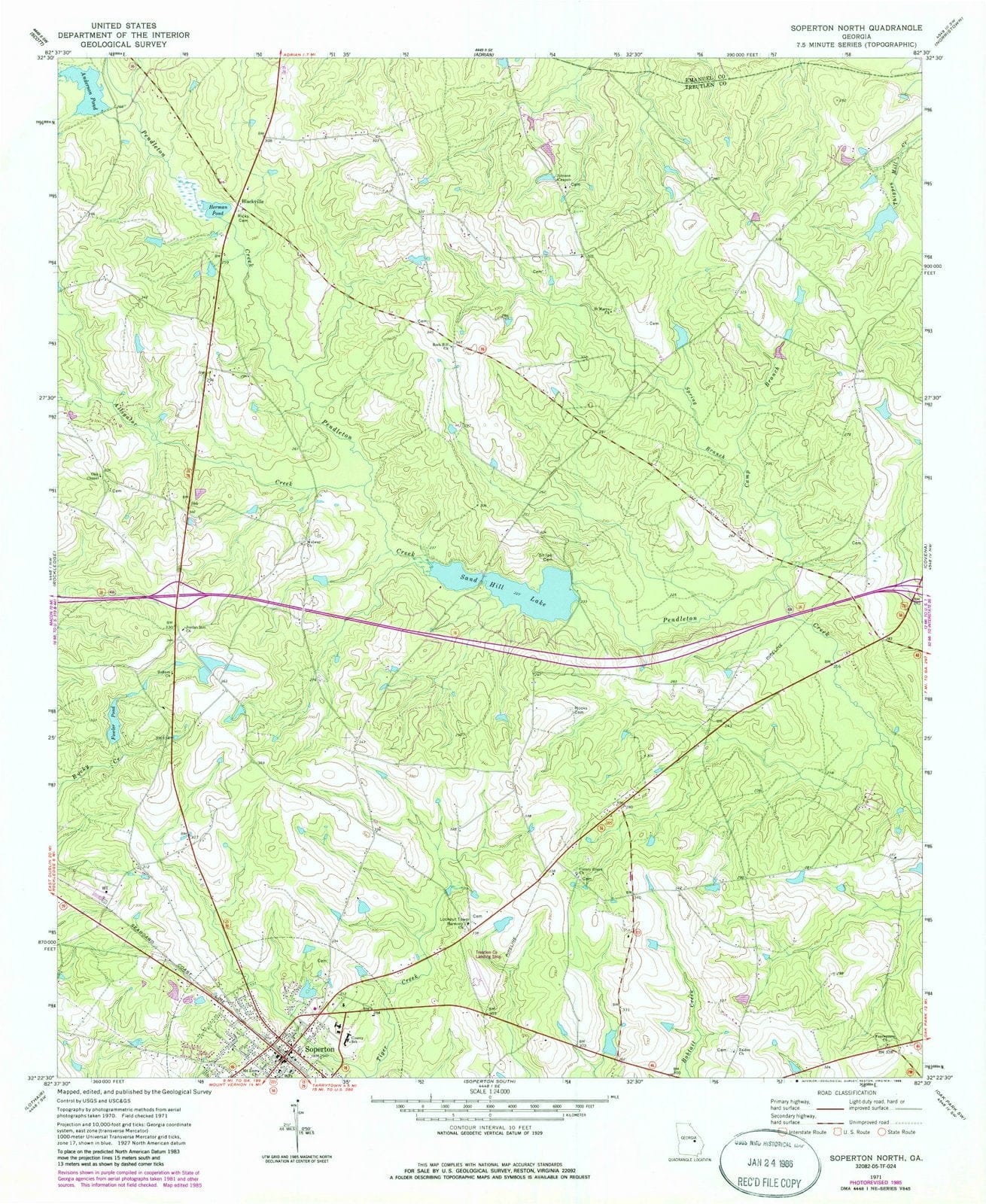 1971 Soperton North, GA - Georgia - USGS Topographic Map