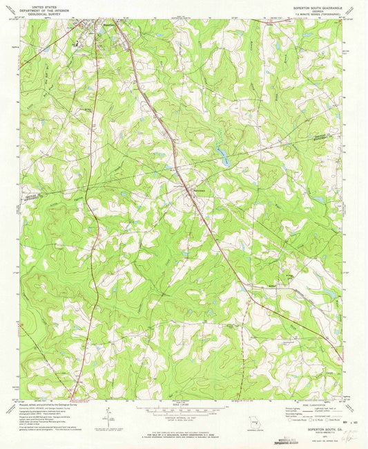 1971 Soperton South, GA - Georgia - USGS Topographic Map
