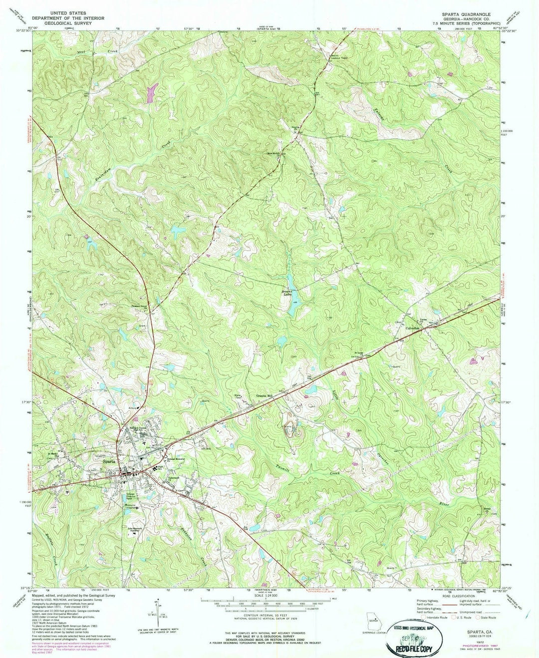 1972 Sparta, GA - Georgia - USGS Topographic Map v3