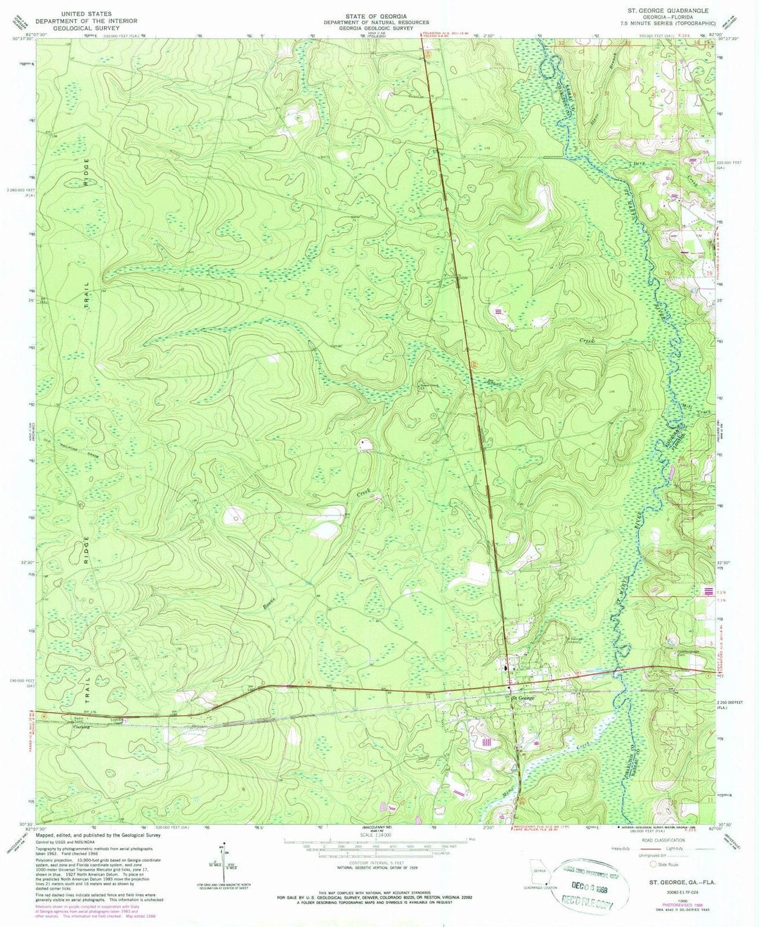 1966 St George, GA - Georgia - USGS Topographic Map