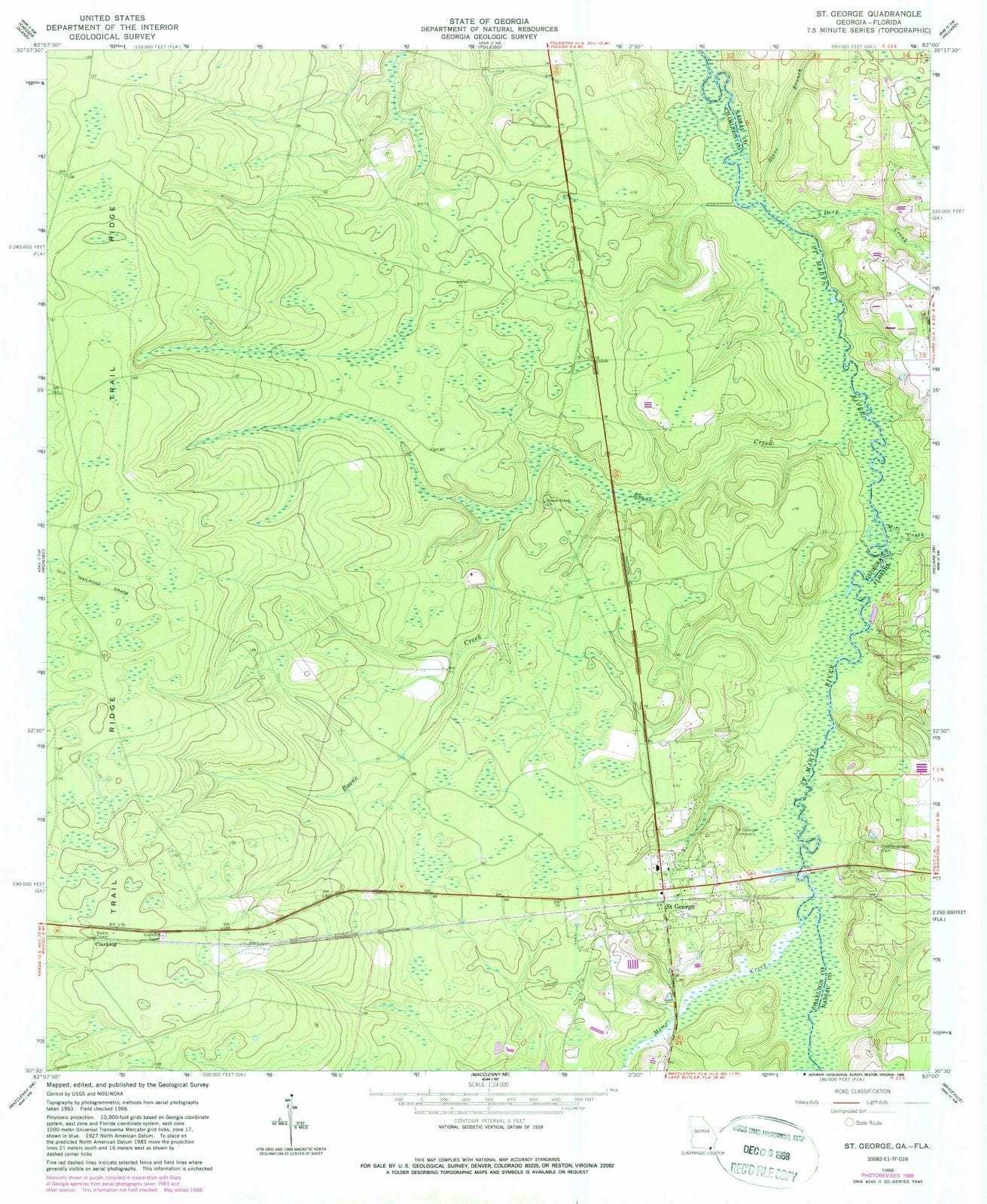 1966 St George, GA - Georgia - USGS Topographic Map