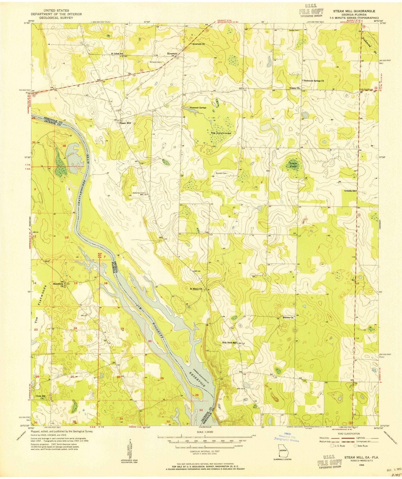 1954 Steam Mill, GA - Georgia - USGS Topographic Map