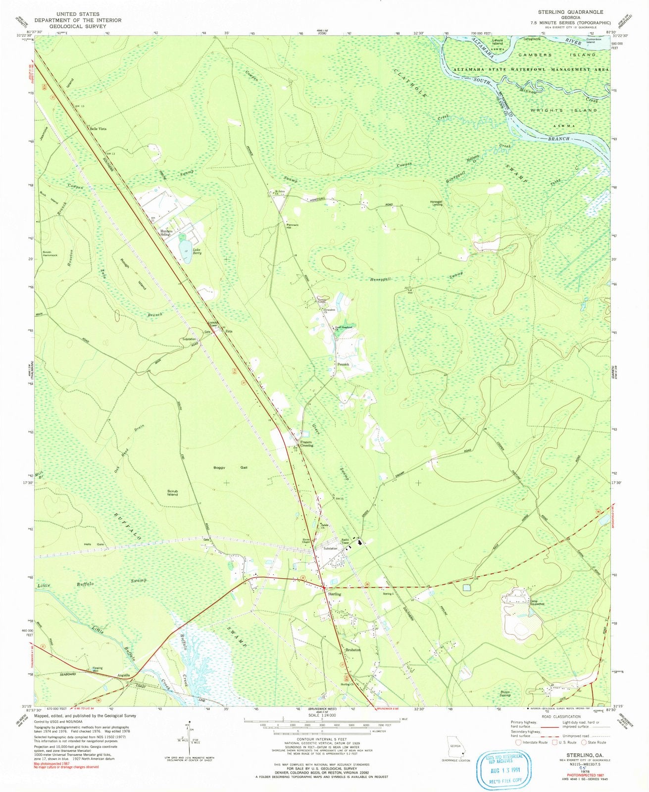 1978 Sterling, GA - Georgia - USGS Topographic Map