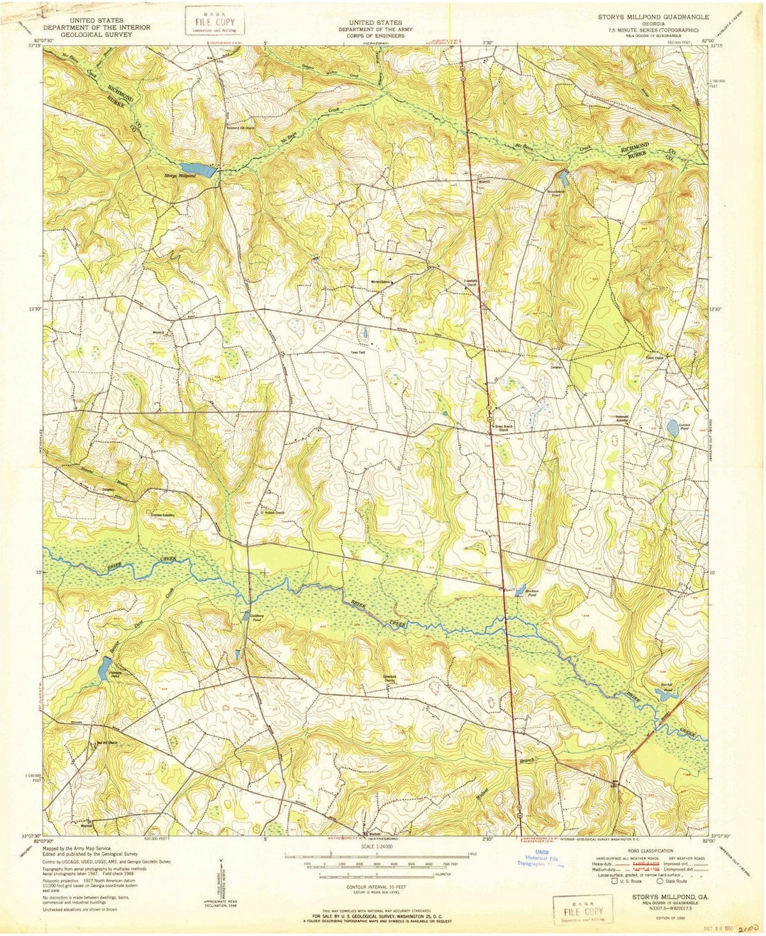 1950 Storys Millpond, GA - Georgia - USGS Topographic Map