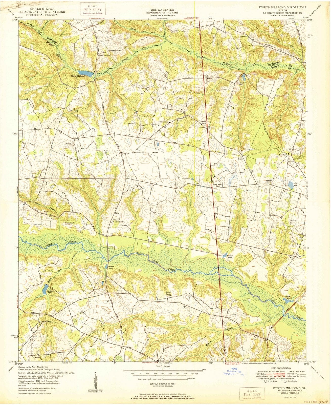 1950 Storys Millpond, GA - Georgia - USGS Topographic Map