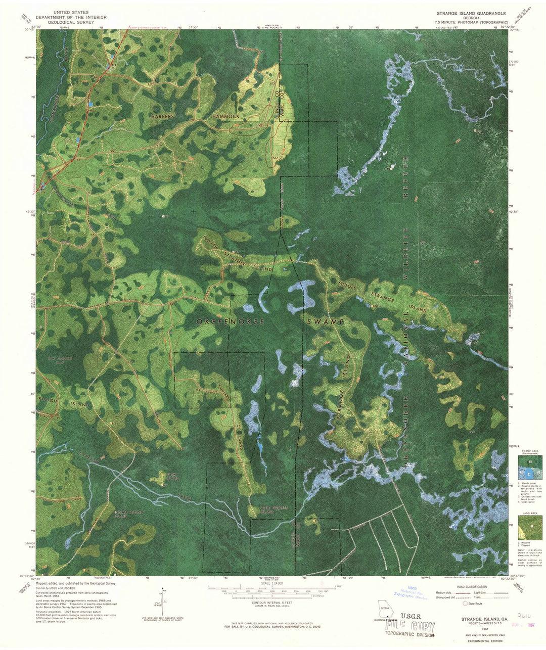 1967 Strange Island, GA - Georgia - USGS Topographic Map
