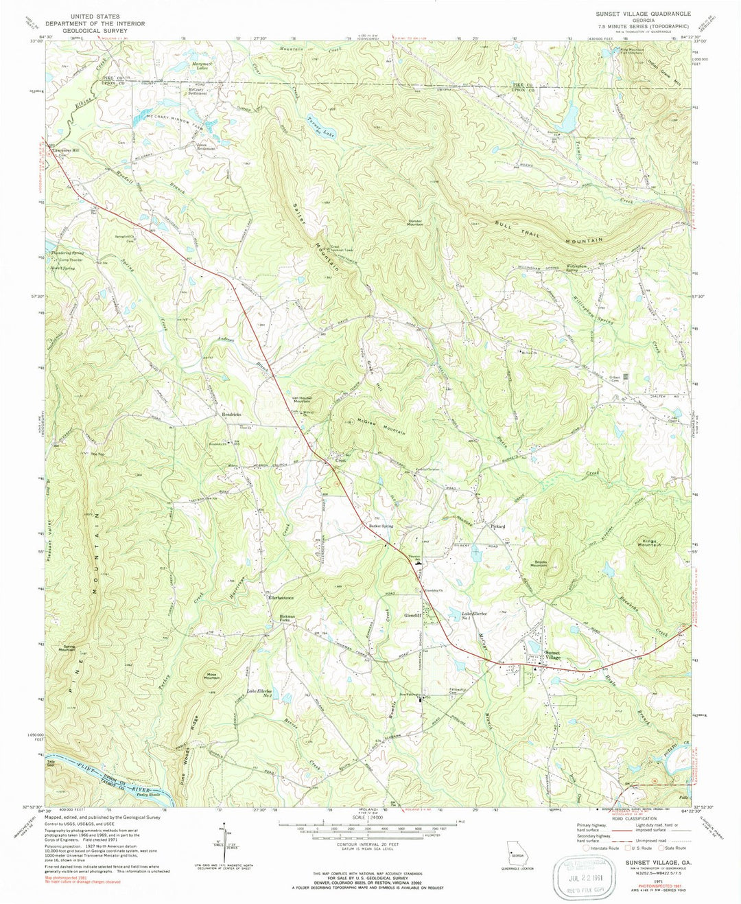 1971 Sunset Village, GA - Georgia - USGS Topographic Map v2