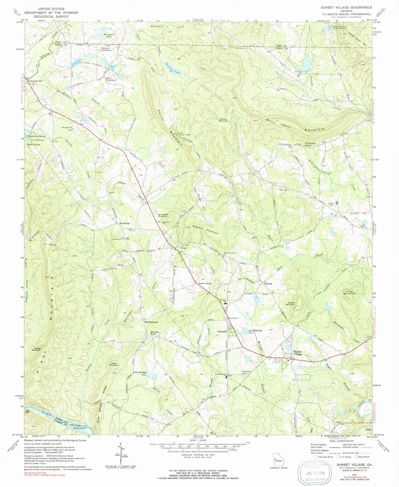 1971 Sunset Village, GA - Georgia - USGS Topographic Map v2