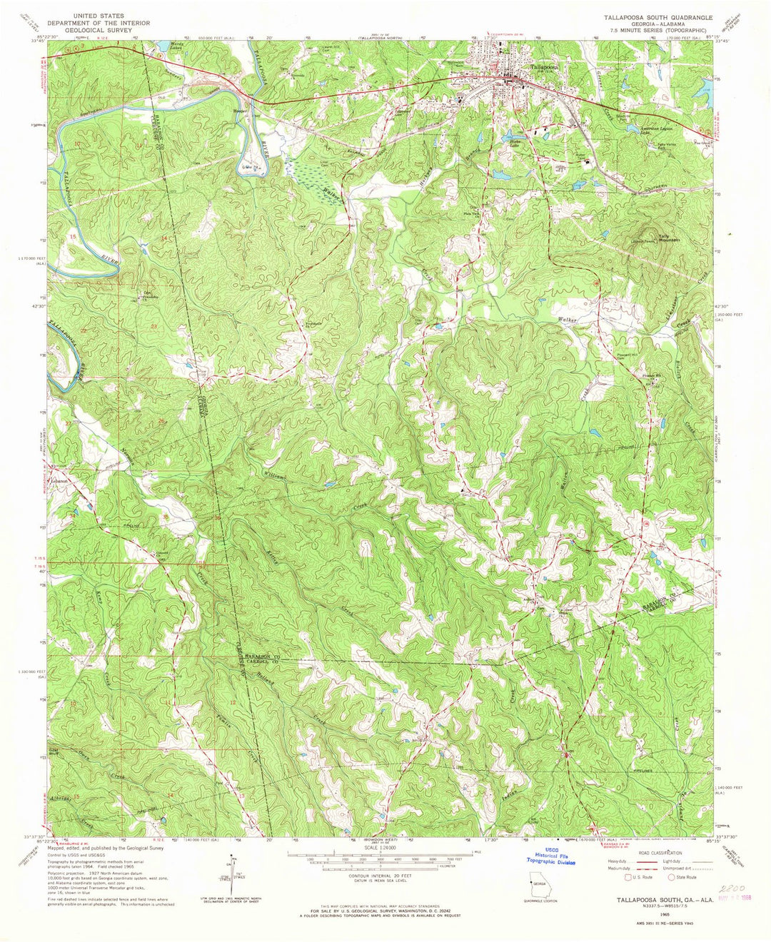 1965 Tallapoosa South, GA - Georgia - USGS Topographic Map