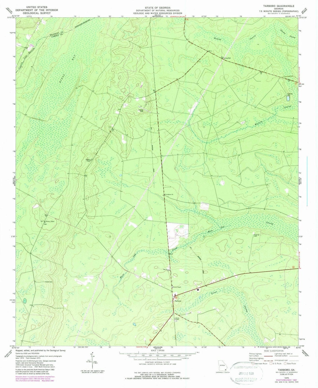 1975 Tarboro, GA - Georgia - USGS Topographic Map