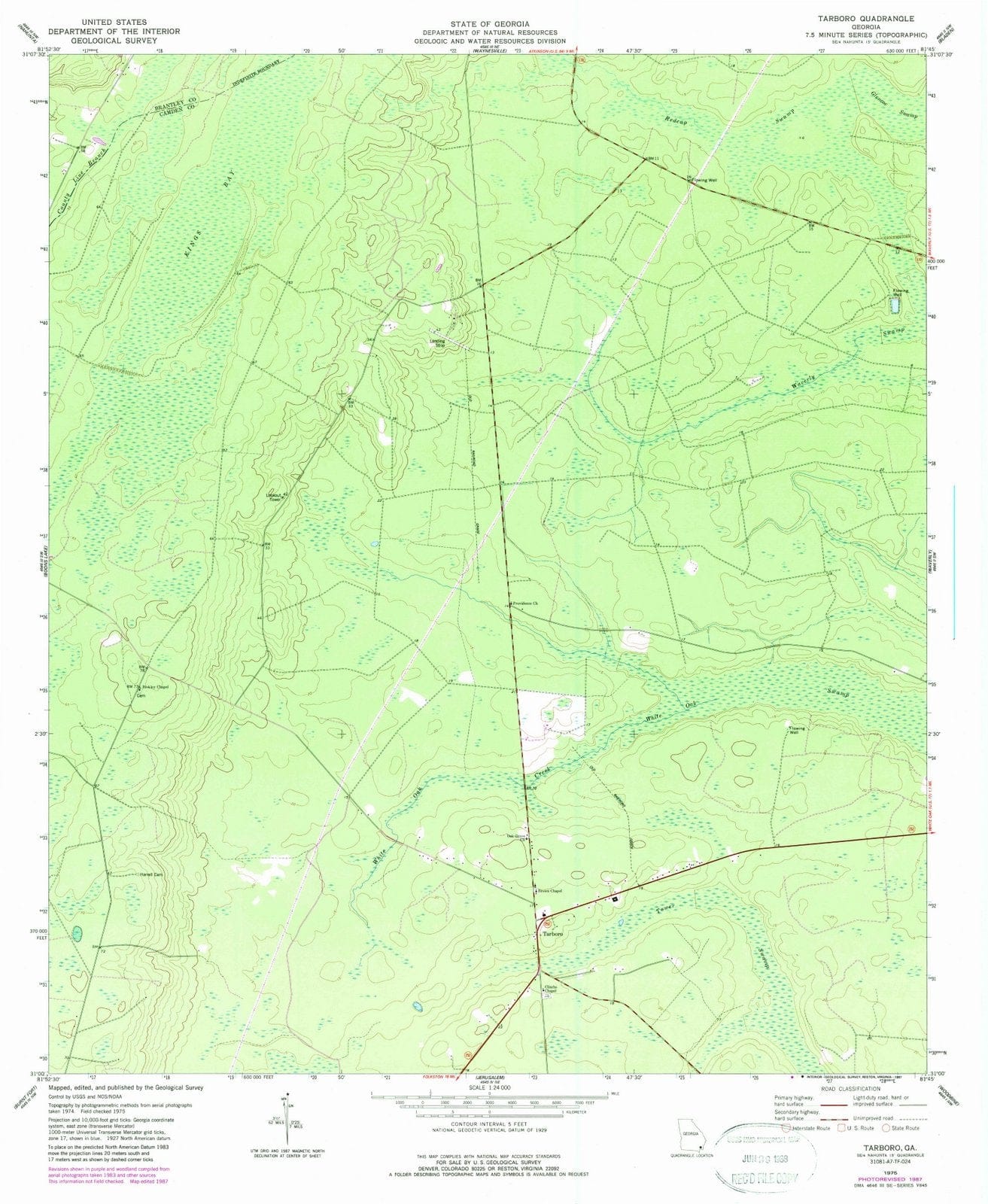 1975 Tarboro, GA - Georgia - USGS Topographic Map