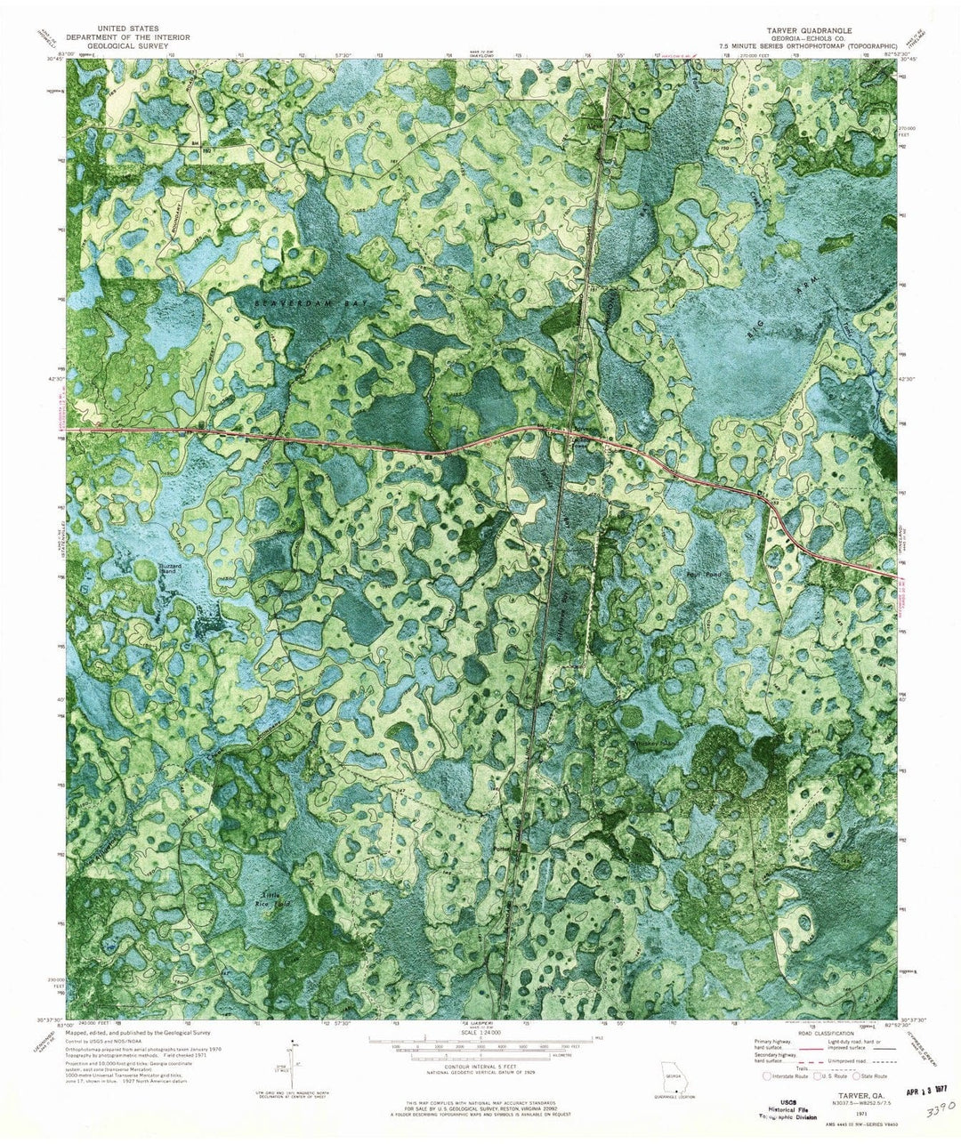 1971 Tarver, GA - Georgia - USGS Topographic Map