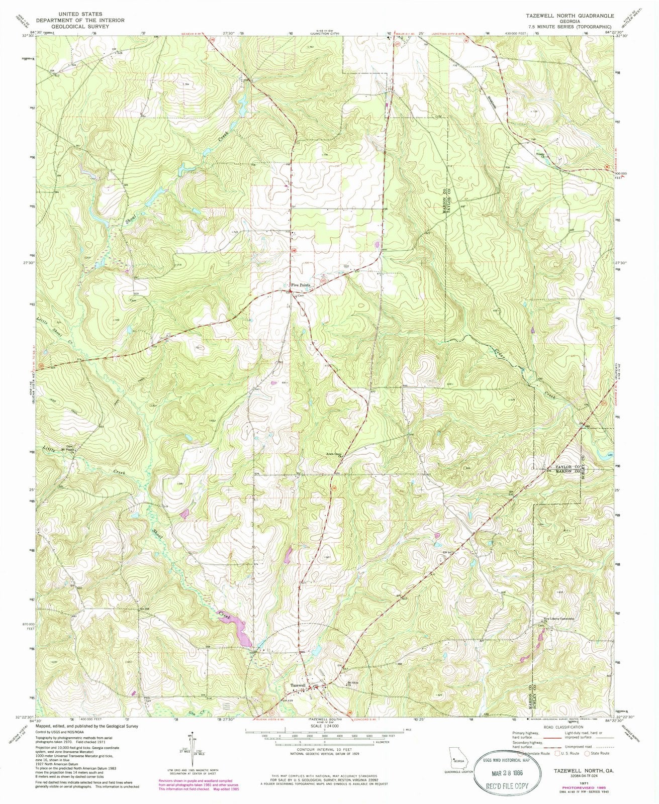1971 Tazewell North, GA - Georgia - USGS Topographic Map