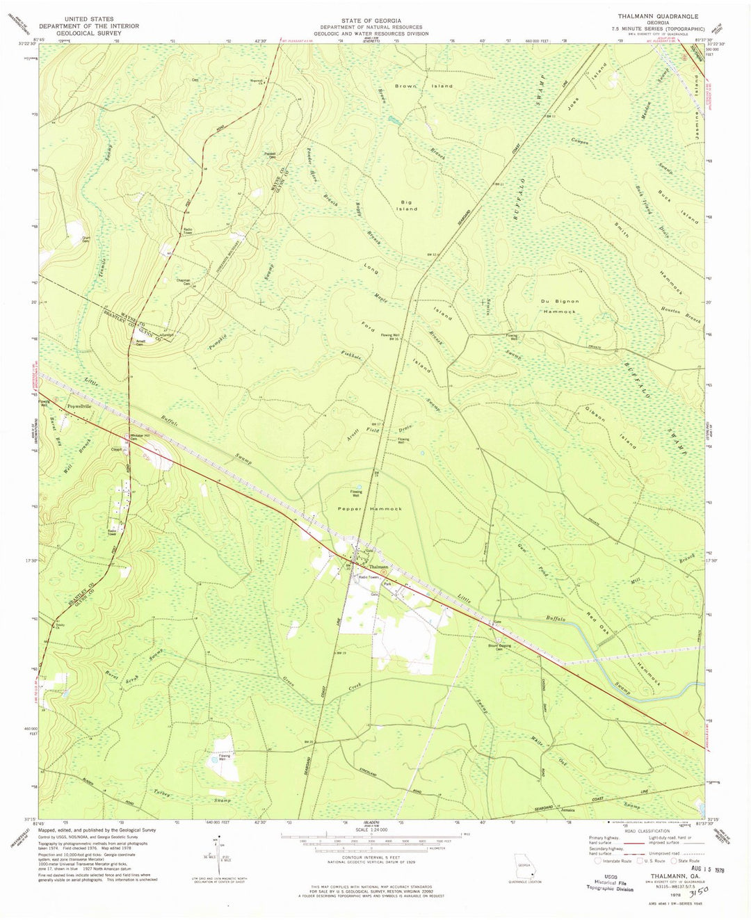 1978 Thalmann, GA - Georgia - USGS Topographic Map