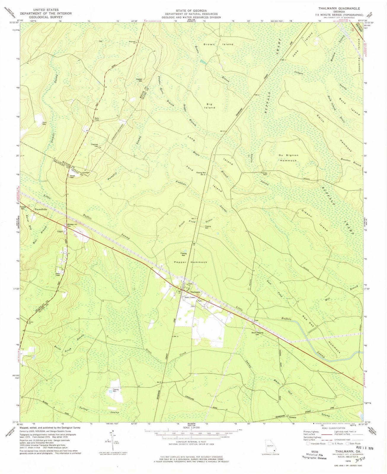 1978 Thalmann, GA - Georgia - USGS Topographic Map