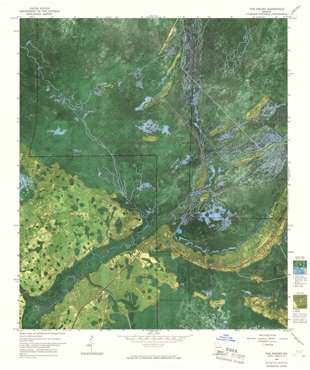 1966 The Pocket, GA - Georgia - USGS Topographic Map