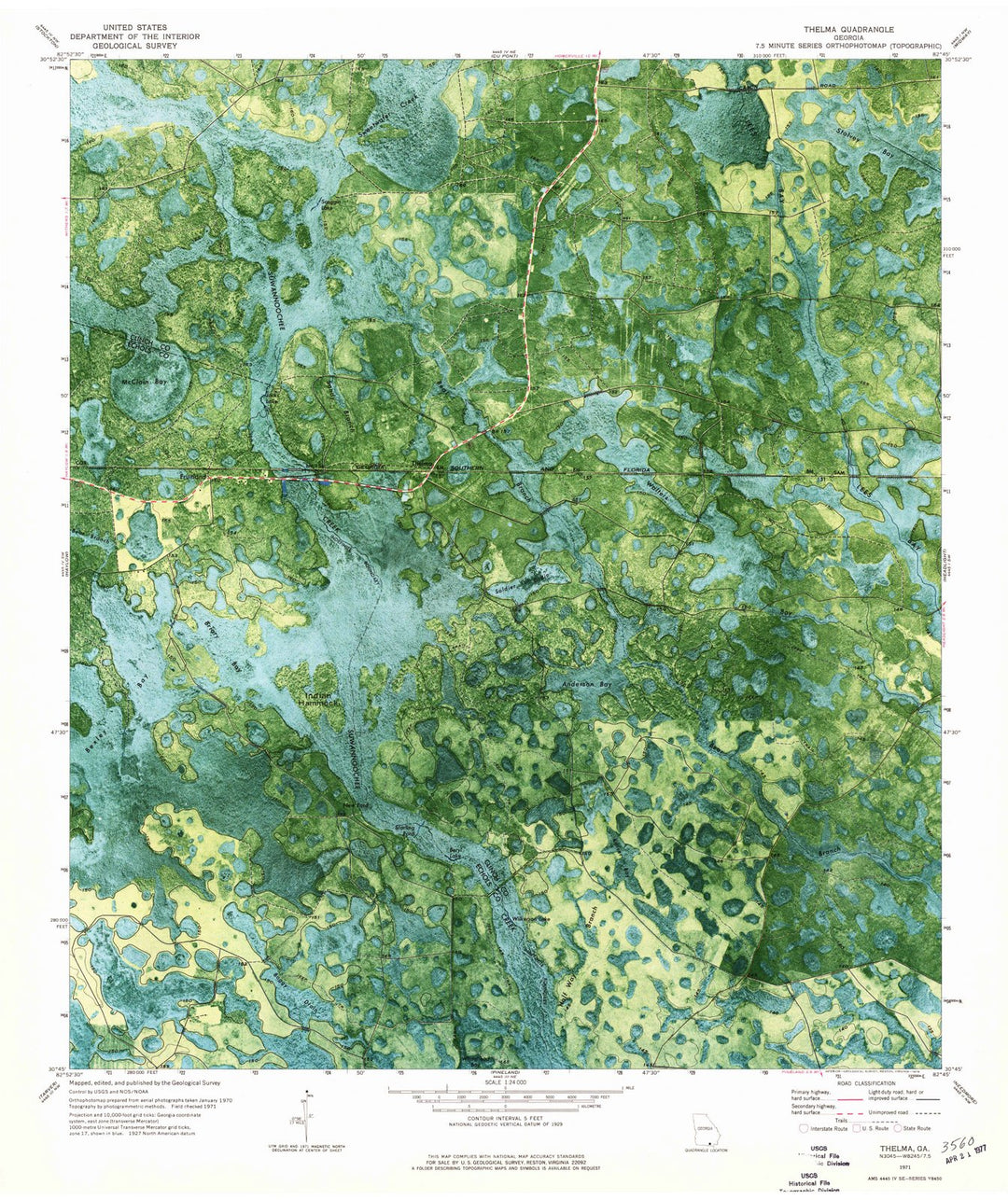1971 Thelma, GA - Georgia - USGS Topographic Map
