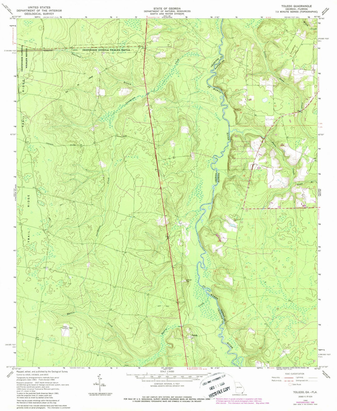 1966 Toledo, GA - Georgia - USGS Topographic Map