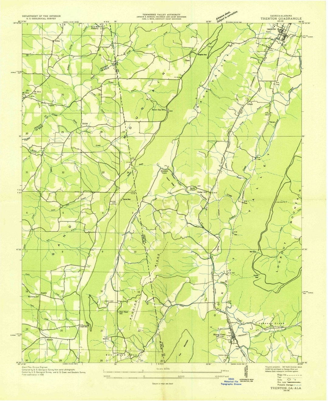 1936 Trenton, GA - Georgia - USGS Topographic Map