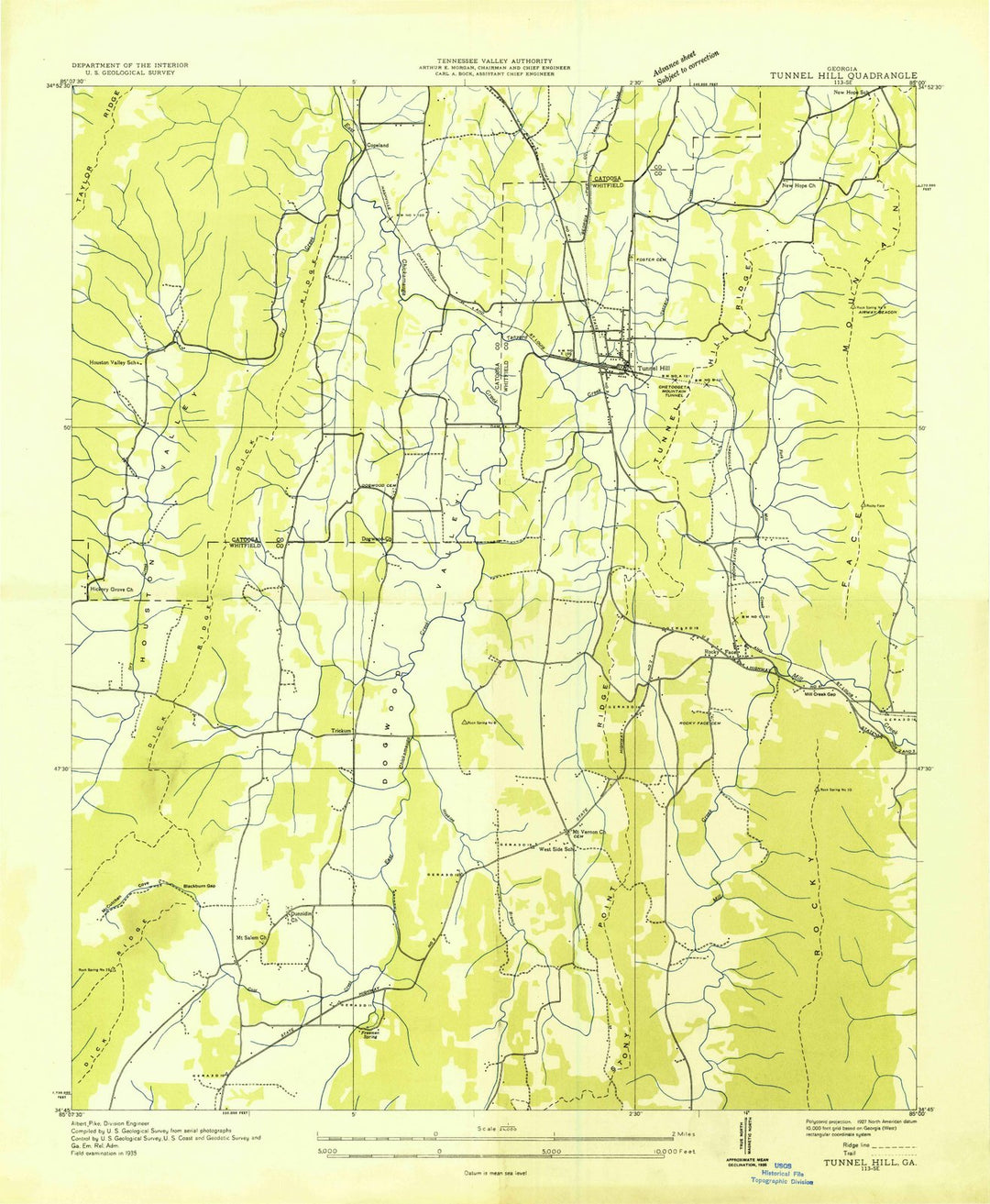 1935 Tunnel Hill, GA - Georgia - USGS Topographic Map