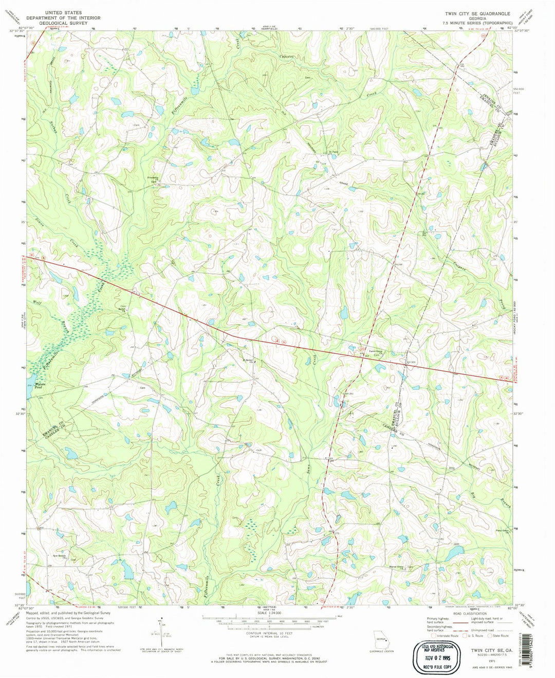 1971 Twin City, GA - Georgia - USGS Topographic Map