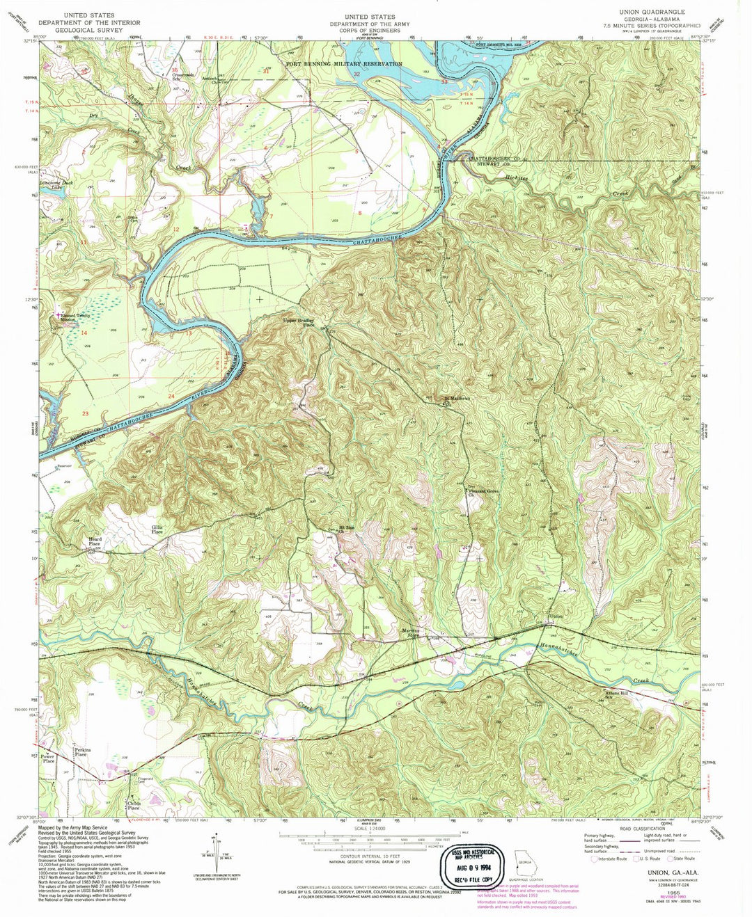 1955 Union, GA - Georgia - USGS Topographic Map