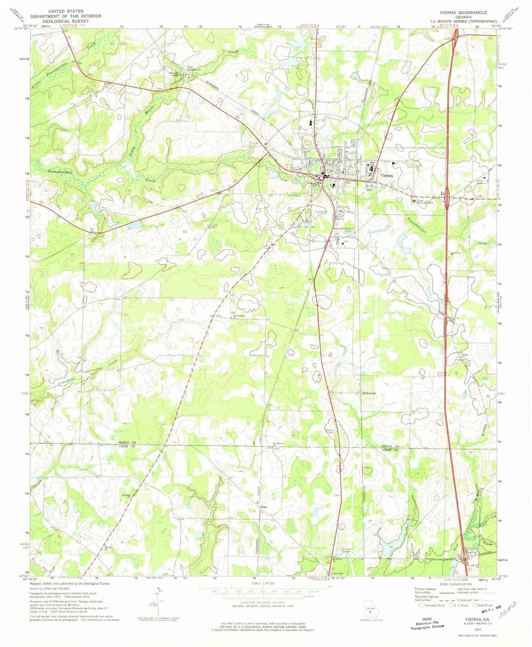 1972 Vienna, GA - Georgia - USGS Topographic Map