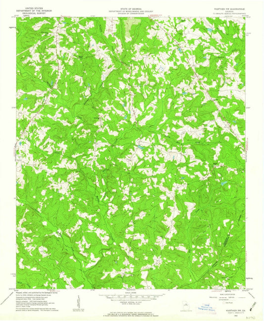 1961 Warthen, GA - Georgia - USGS Topographic Map