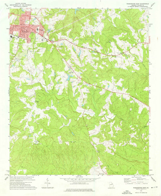 1972 Washington East, GA - Georgia - USGS Topographic Map