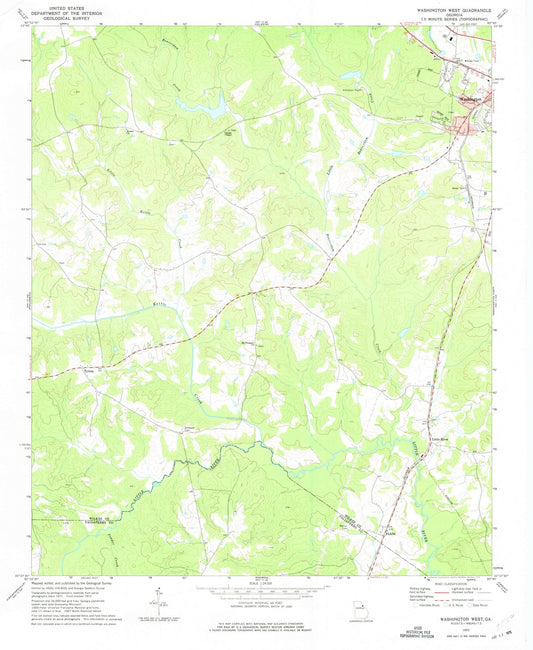 1972 Washington West, GA - Georgia - USGS Topographic Map