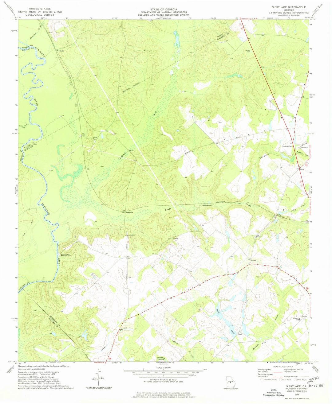 1974 Westlake, GA - Georgia - USGS Topographic Map
