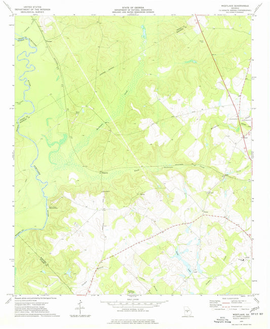 1974 Westlake, GA - Georgia - USGS Topographic Map