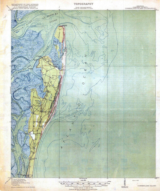 1918 Cumberland Island, GA - Georgia - USGS Topographic Map