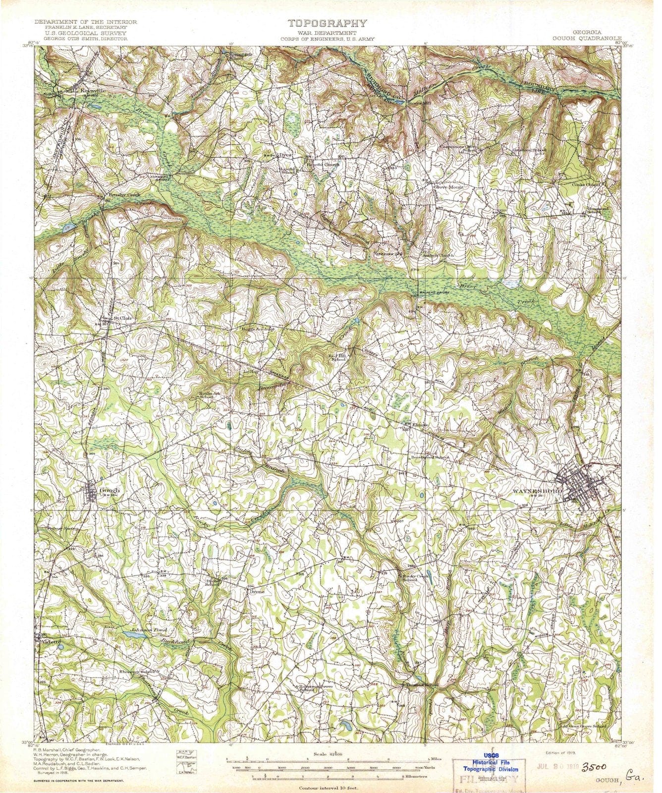 1919 Gough, GA - Georgia - USGS Topographic Map
