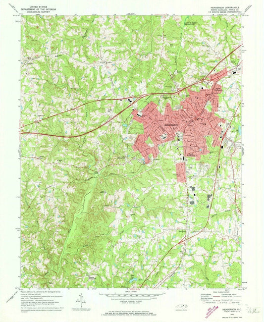 1970 Henderson, NC - North Carolina - USGS Topographic Map