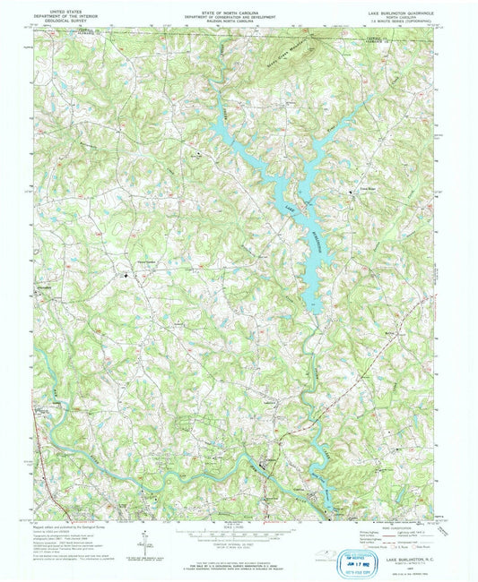 1969 Lake Burlington, NC - North Carolina - USGS Topographic Map