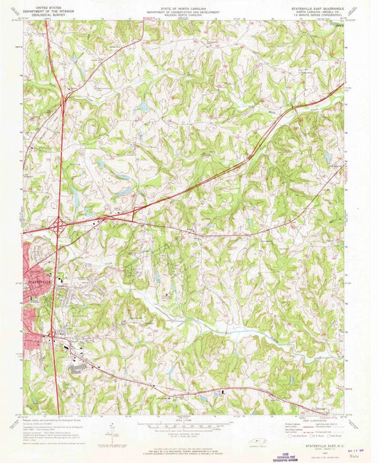 1969 Statesville East, NC - North Carolina - USGS Topographic Map