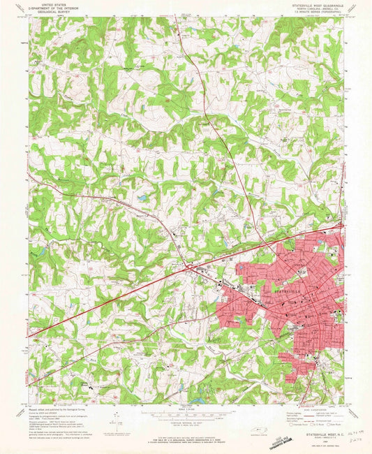 1969 Statesville West, NC - North Carolina - USGS Topographic Map