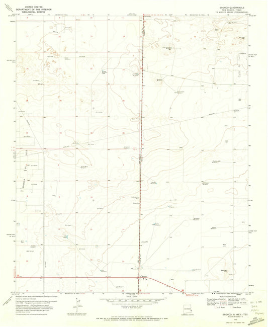 1970 Bronco, TX - Texas - USGS Topographic Map